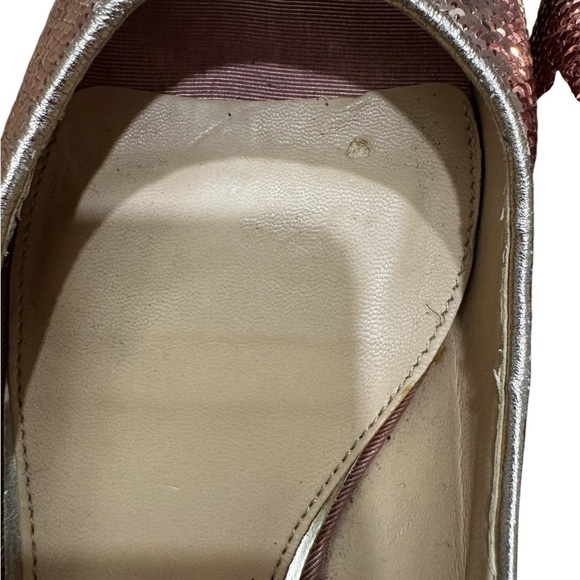 Jewel Badgley Mischka Pink Sequin Peep-Toe Flats - Picture 5 of 5